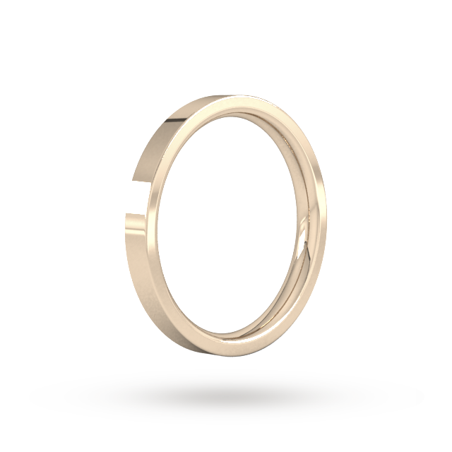 Goldsmiths 2.5mm Flat Court Heavy Wedding Ring In 9 Carat Rose Gold