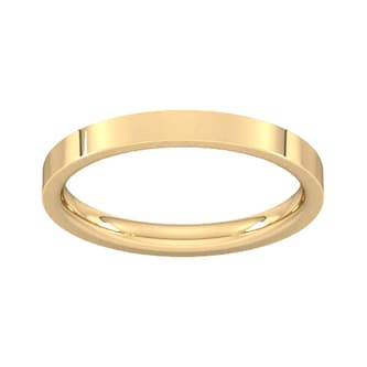 Goldsmiths 2.5mm Flat Court Heavy Wedding Ring In 18 Carat Yellow Gold
