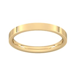 08309595 - 2.5mm Flat Court Heavy Wedding Ring In 18 Carat Yellow Gold