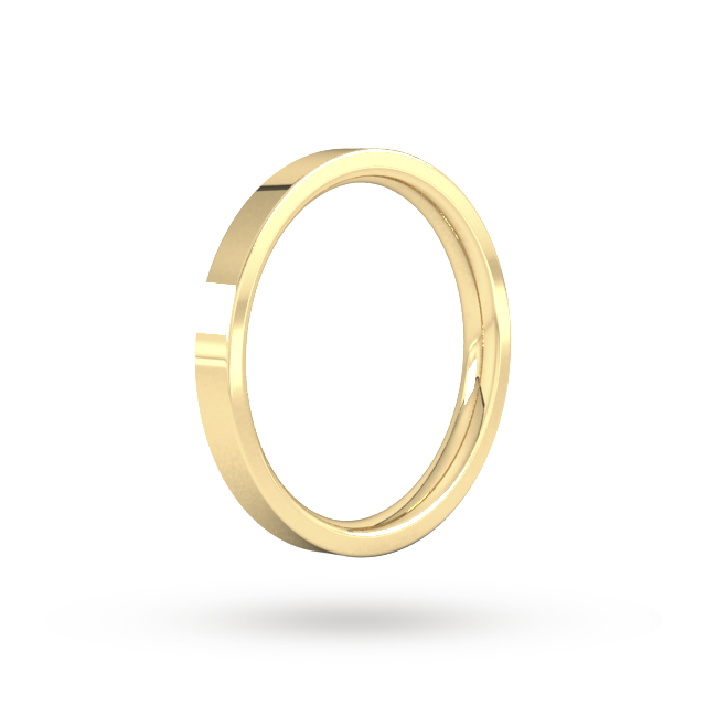 Goldsmiths 2.5mm Flat Court Heavy Wedding Ring In 18 Carat Yellow Gold