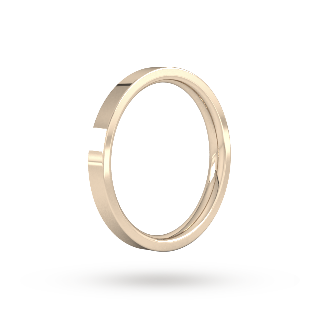 Goldsmiths 2.5mm Flat Court Heavy Wedding Ring In 18 Carat Rose Gold