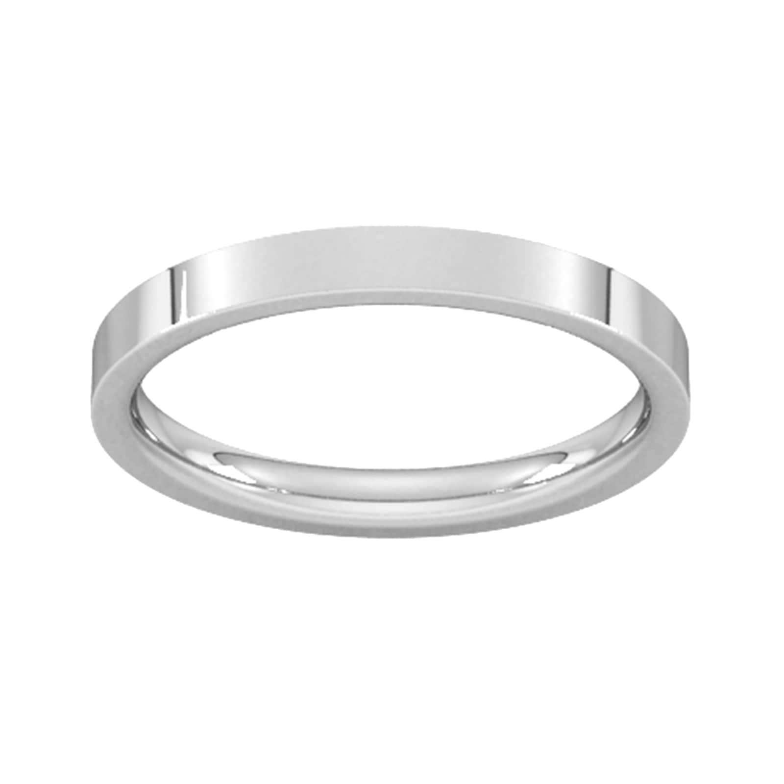 2.5mm Flat Court Heavy Wedding Ring In 950 Palladium - Ring Size N