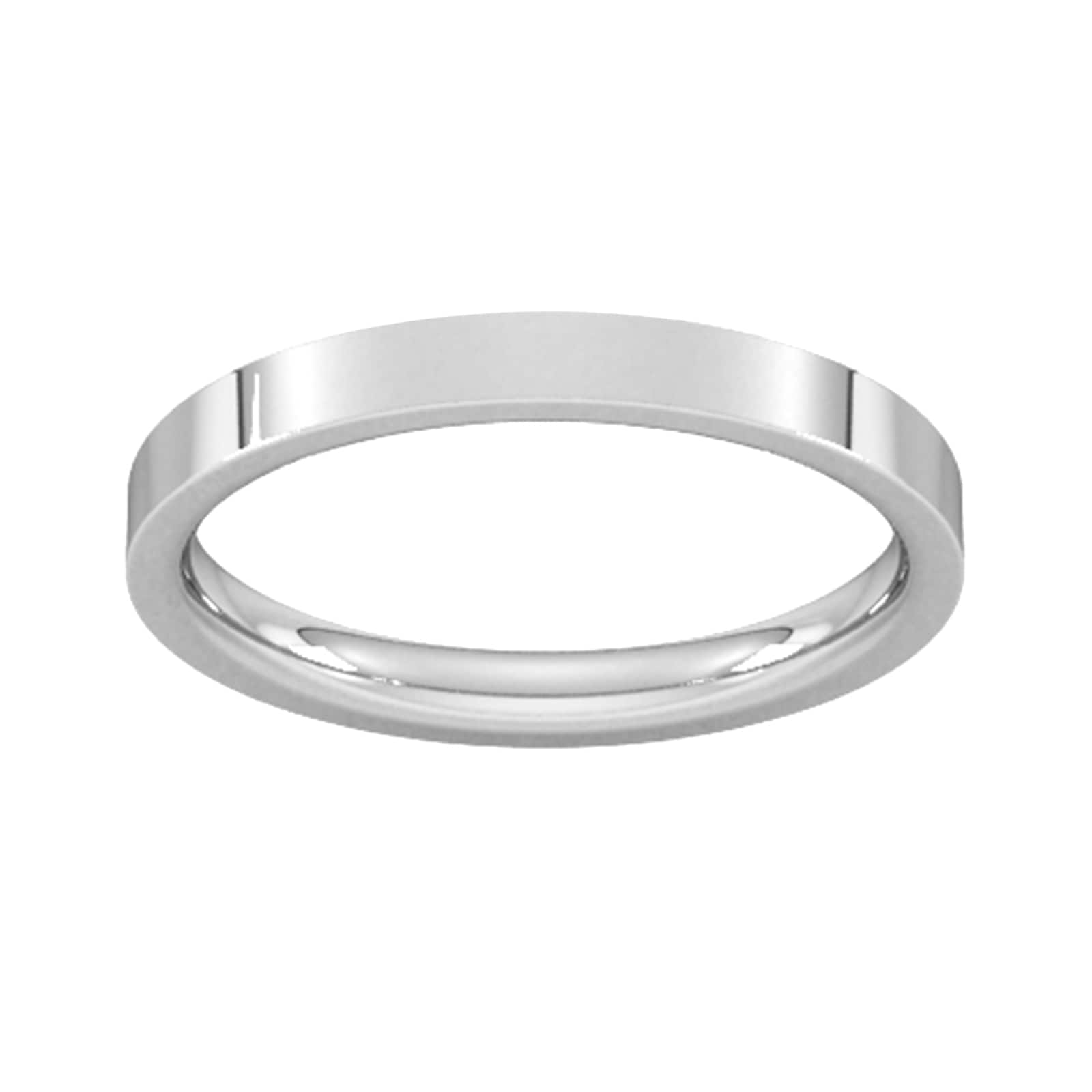 2.5mm Flat Court Heavy Wedding Ring In Platinum - Ring Size M