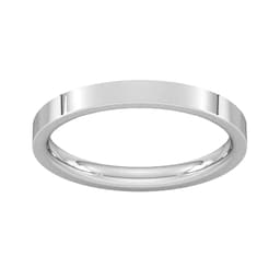08309598 - 2.5mm Flat Court Heavy Wedding Ring In Platinum