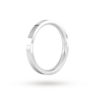 Goldsmiths 2.5mm Flat Court Heavy Wedding Ring In Platinum
