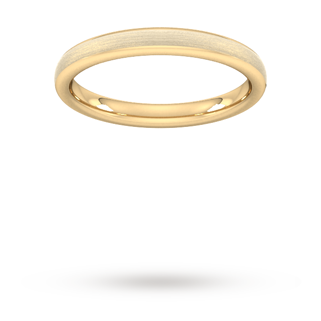 Goldsmiths 2.5mm Flat Court Heavy Matt Finished Wedding Ring In 9 Carat Yellow Gold - Ring Size J