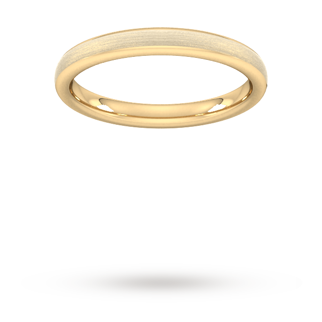 Goldsmiths 2.5mm Flat Court Heavy Matt Finished Wedding Ring In 9 Carat Yellow Gold