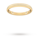 Goldsmiths 2.5mm Flat Court Heavy Matt Finished Wedding Ring In 9 Carat Yellow Gold