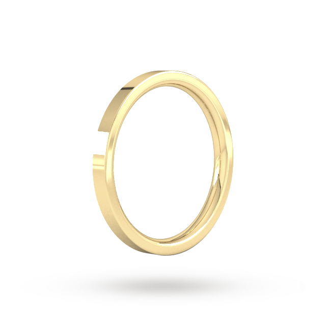 Goldsmiths 2mm Flat Court Heavy Wedding Ring In 9 Carat Yellow Gold - Ring Size K