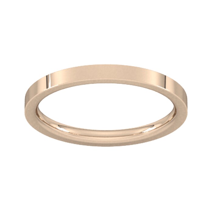 Goldsmiths 2mm Flat Court Heavy Wedding Ring In 9 Carat Rose Gold