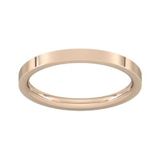 Goldsmiths 2mm Flat Court Heavy Wedding Ring In 9 Carat Rose Gold Goldsmiths 2mm Flat Court Heavy Wedding Ring In 9 Carat Rose Gold