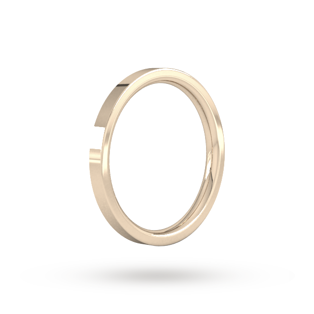 Goldsmiths 2mm Flat Court Heavy Wedding Ring In 9 Carat Rose Gold