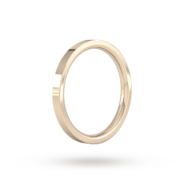 Goldsmiths 2mm Flat Court Heavy Wedding Ring In 9 Carat Rose Gold - Ring Size J