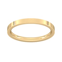 08309636 - 2mm Flat Court Heavy Wedding Ring In 18 Carat Yellow Gold