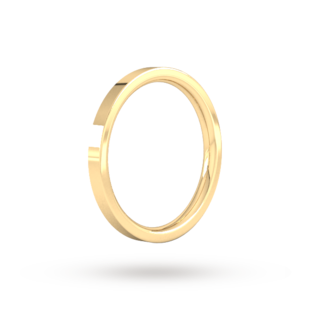 Goldsmiths 2mm Flat Court Heavy Wedding Ring In 18 Carat Yellow Gold