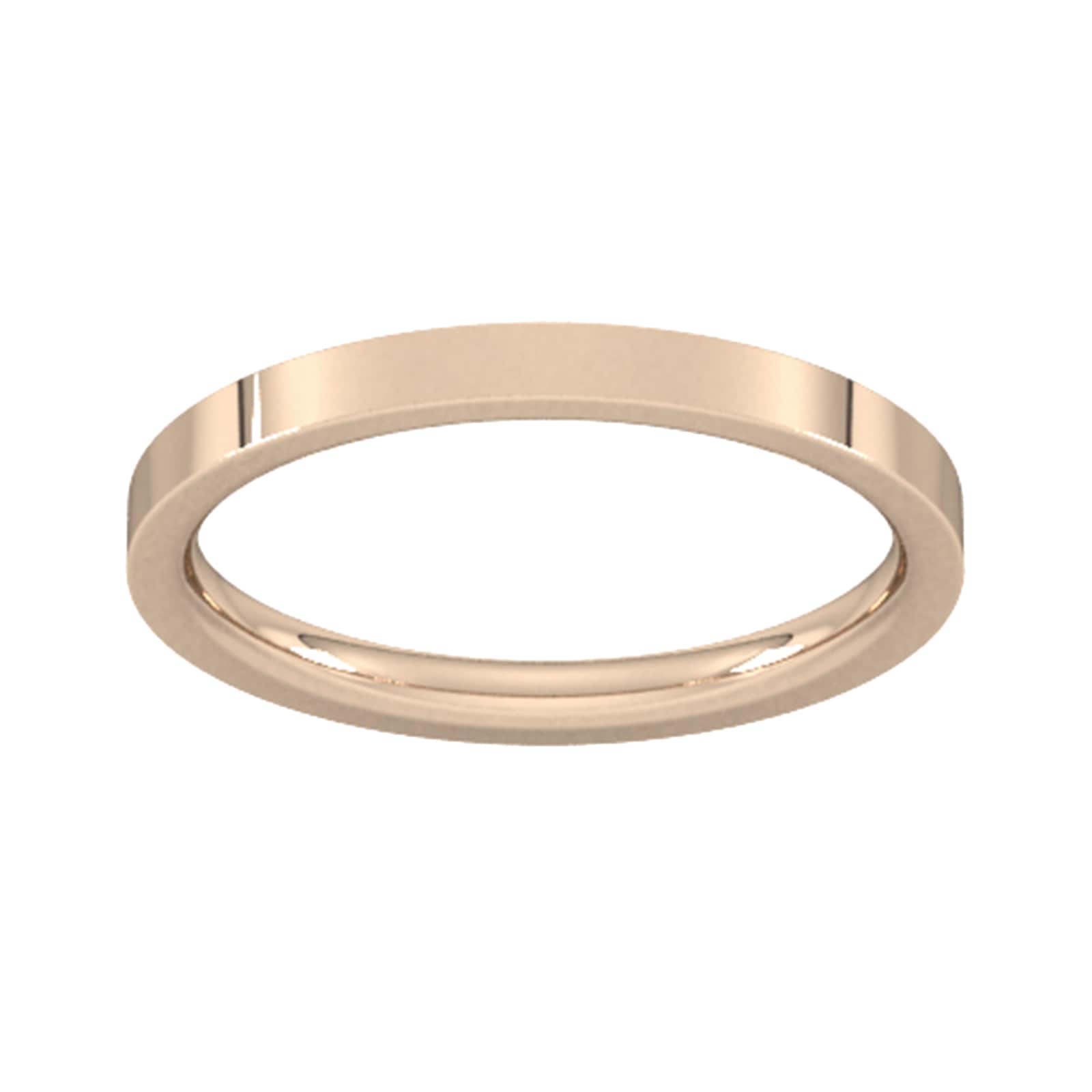 Goldsmiths 2mm Flat Court Heavy Wedding Ring In 18 Carat Rose Gold