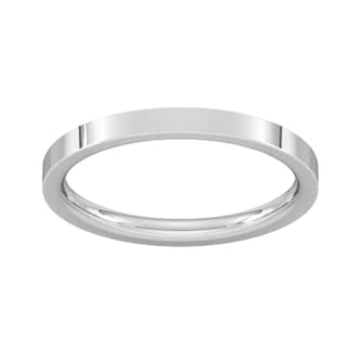 Goldsmiths 2mm Flat Court Heavy Wedding Ring In 950 Palladium