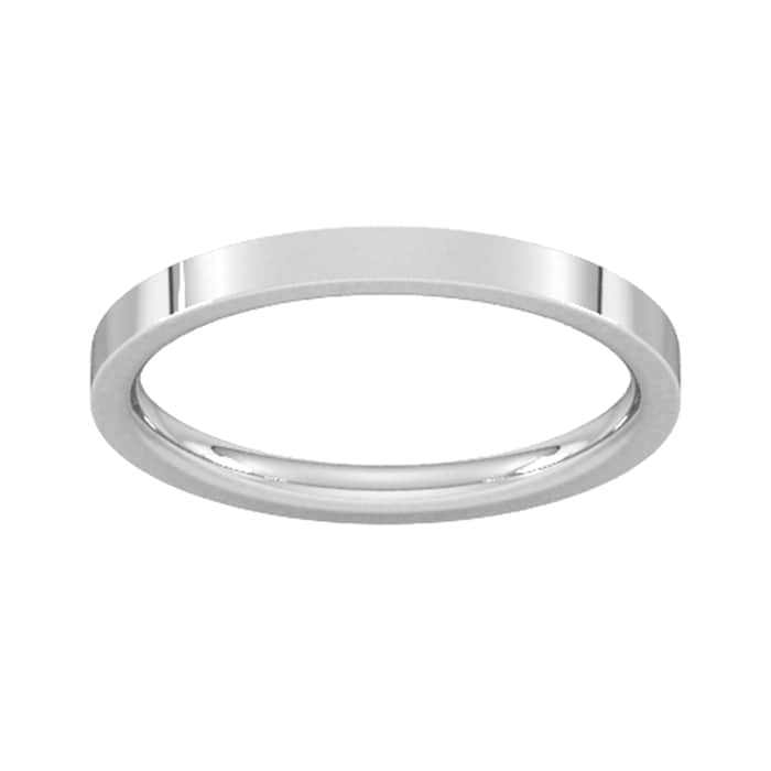 Goldsmiths 2mm Flat Court Heavy Wedding Ring In Platinum - Ring Size K