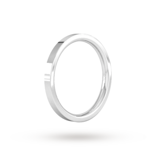 Goldsmiths 2mm Flat Court Heavy Wedding Ring In Platinum