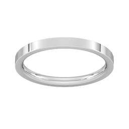 08309640 - 2mm Flat Court Heavy Wedding Ring In Sterling Silver