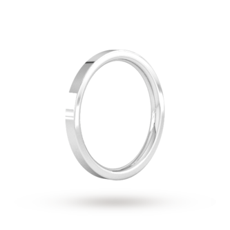 Goldsmiths 2mm Flat Court Heavy Wedding Ring In Sterling Silver