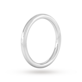 Goldsmiths 2mm Flat Court Heavy Milgrain Edge Wedding Ring In 18 Carat White Gold - Ring Size O