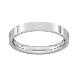 08309673 - 3mm Flat Court Heavy Wedding Ring In 9 Carat White Gold