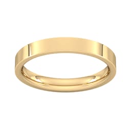 08309674 - 3mm Flat Court Heavy Wedding Ring In 9 Carat Yellow Gold