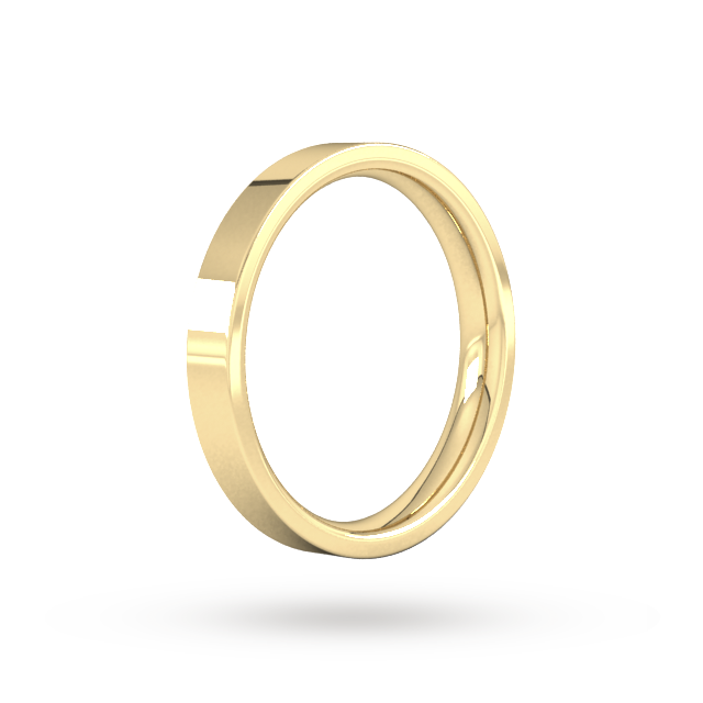 Goldsmiths 3mm Flat Court Heavy Wedding Ring In 9 Carat Yellow Gold - Ring Size J