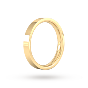Goldsmiths 3mm Flat Court Heavy Wedding Ring In 9 Carat Yellow Gold