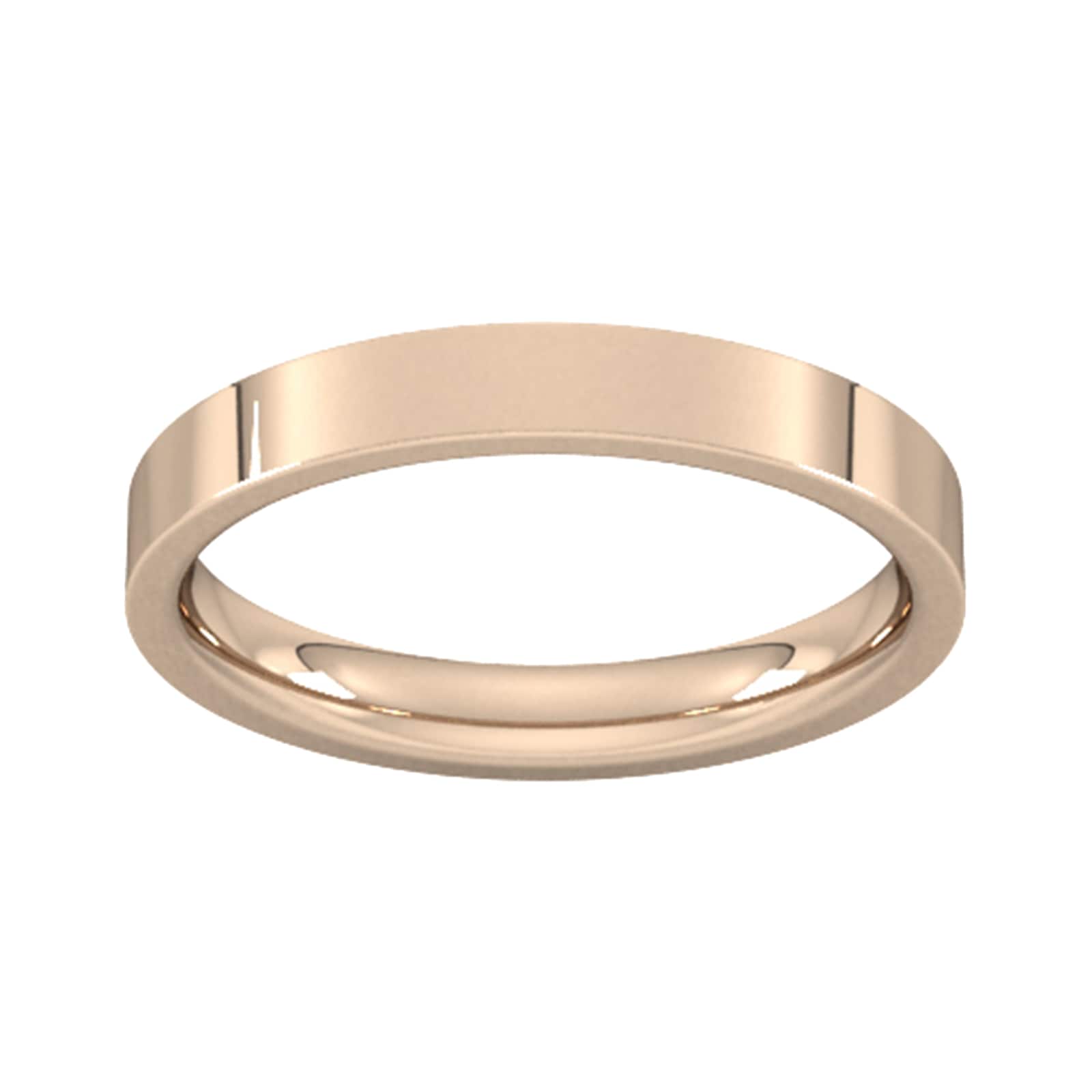 Goldsmiths 3mm Flat Court Heavy Wedding Ring In 9 Carat Rose Gold
