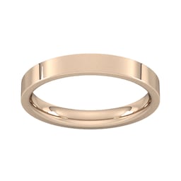 08309675 - 3mm Flat Court Heavy Wedding Ring In 9 Carat Rose Gold