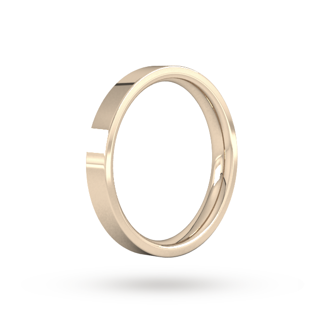 Goldsmiths 3mm Flat Court Heavy Wedding Ring In 9 Carat Rose Gold - Ring Size G