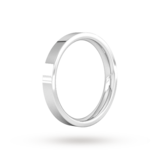 Goldsmiths 3mm Flat Court Heavy Wedding Ring In 18 Carat White Gold