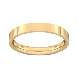 08309677 - 3mm Flat Court Heavy Wedding Ring In 18 Carat Yellow Gold