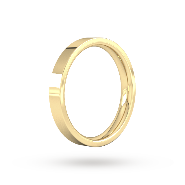 Goldsmiths 3mm Flat Court Heavy Wedding Ring In 18 Carat Yellow Gold
