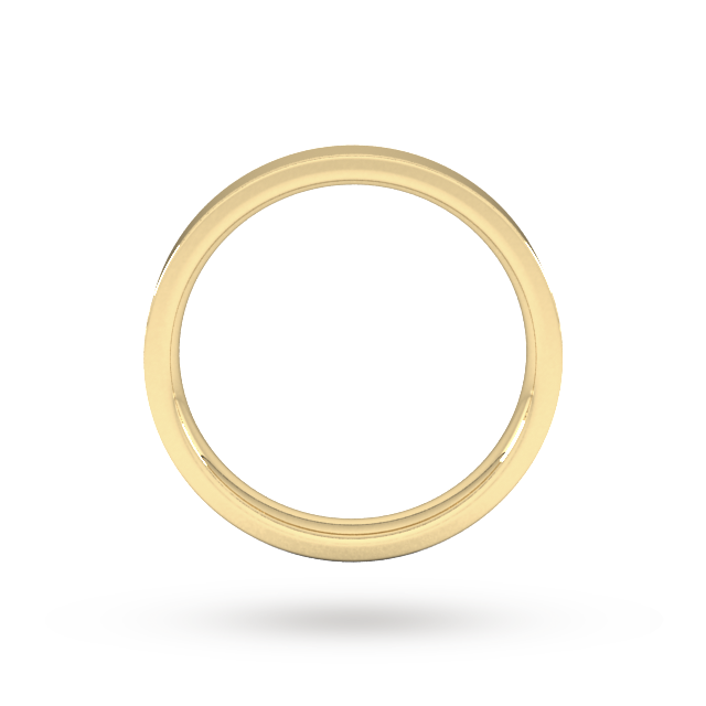 Goldsmiths 3mm Flat Court Heavy Wedding Ring In 18 Carat Yellow Gold