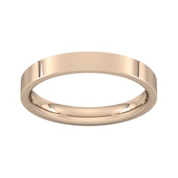 08309678 - 3mm Flat Court Heavy Wedding Ring In 18 Carat Rose Gold