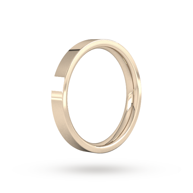 Goldsmiths 3mm Flat Court Heavy Wedding Ring In 18 Carat Rose Gold - Ring Size K