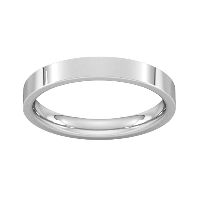 Goldsmiths 3mm Flat Court Heavy Wedding Ring In 950 Palladium