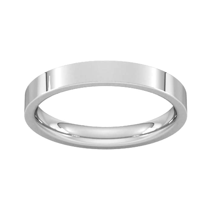 Goldsmiths 3mm Flat Court Heavy Wedding Ring In Platinum