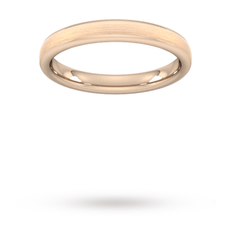 Goldsmiths 3mm Flat Court Heavy Matt Finished Wedding Ring In 9 Carat Rose Gold