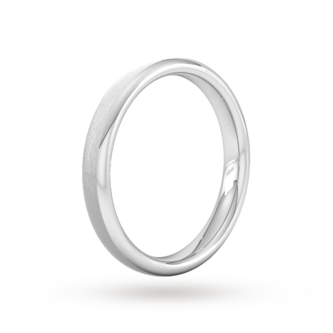 Goldsmiths 3mm Flat Court Heavy Matt Finished Wedding Ring In 950 Palladium Goldsmiths 3mm Flat Court Heavy Matt Finished Wedding Ring In 950 Palladium