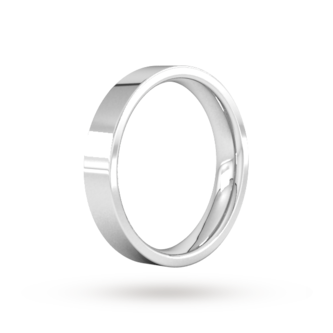 Goldsmiths 4mm Flat Court Heavy Wedding Ring In 9 Carat White Gold