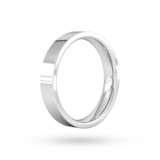 Goldsmiths 4mm Flat Court Heavy Wedding Ring In 9 Carat White Gold - Ring Size Q
