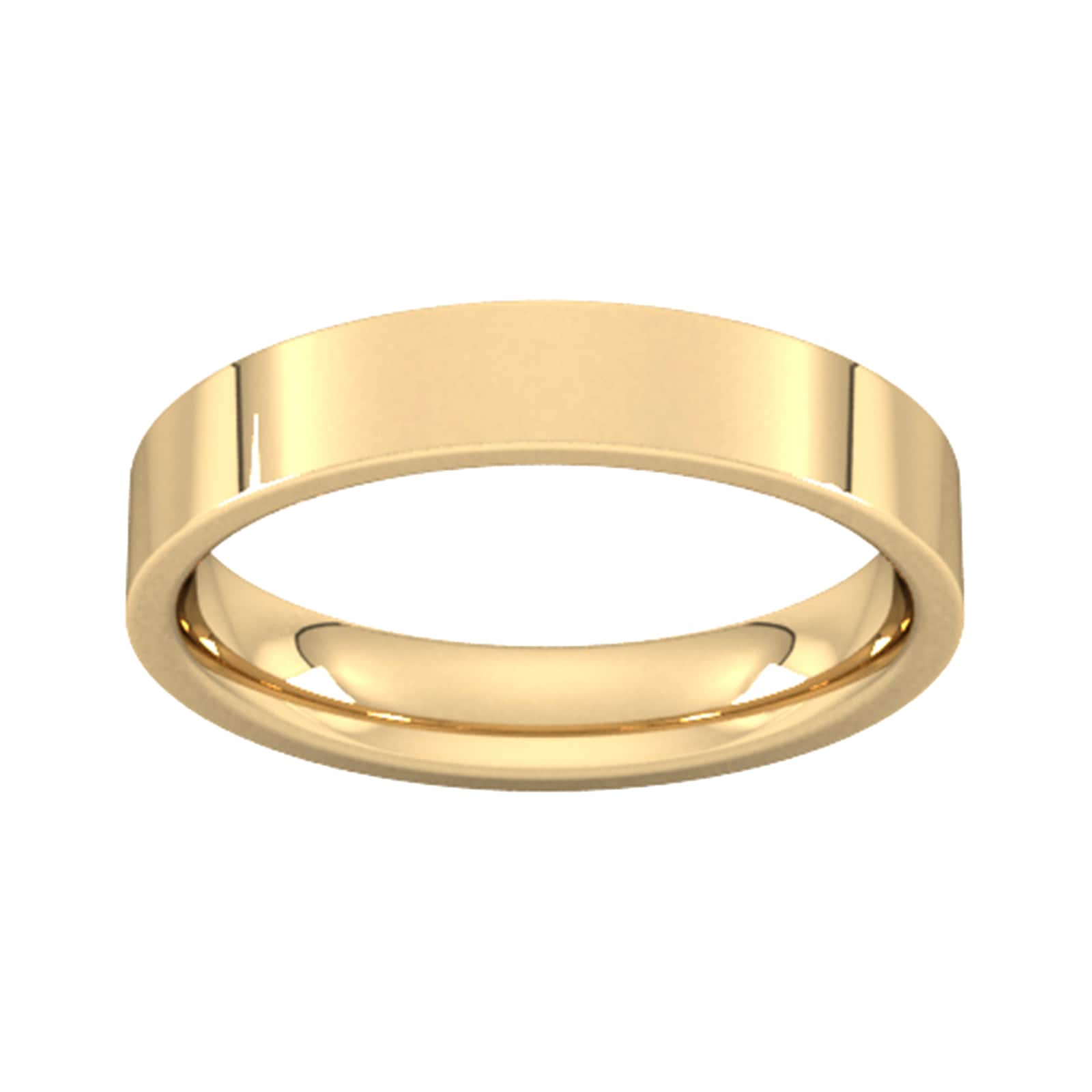 4mm Flat Court Heavy Wedding Ring In 9 Carat Yellow Gold - Ring Size J