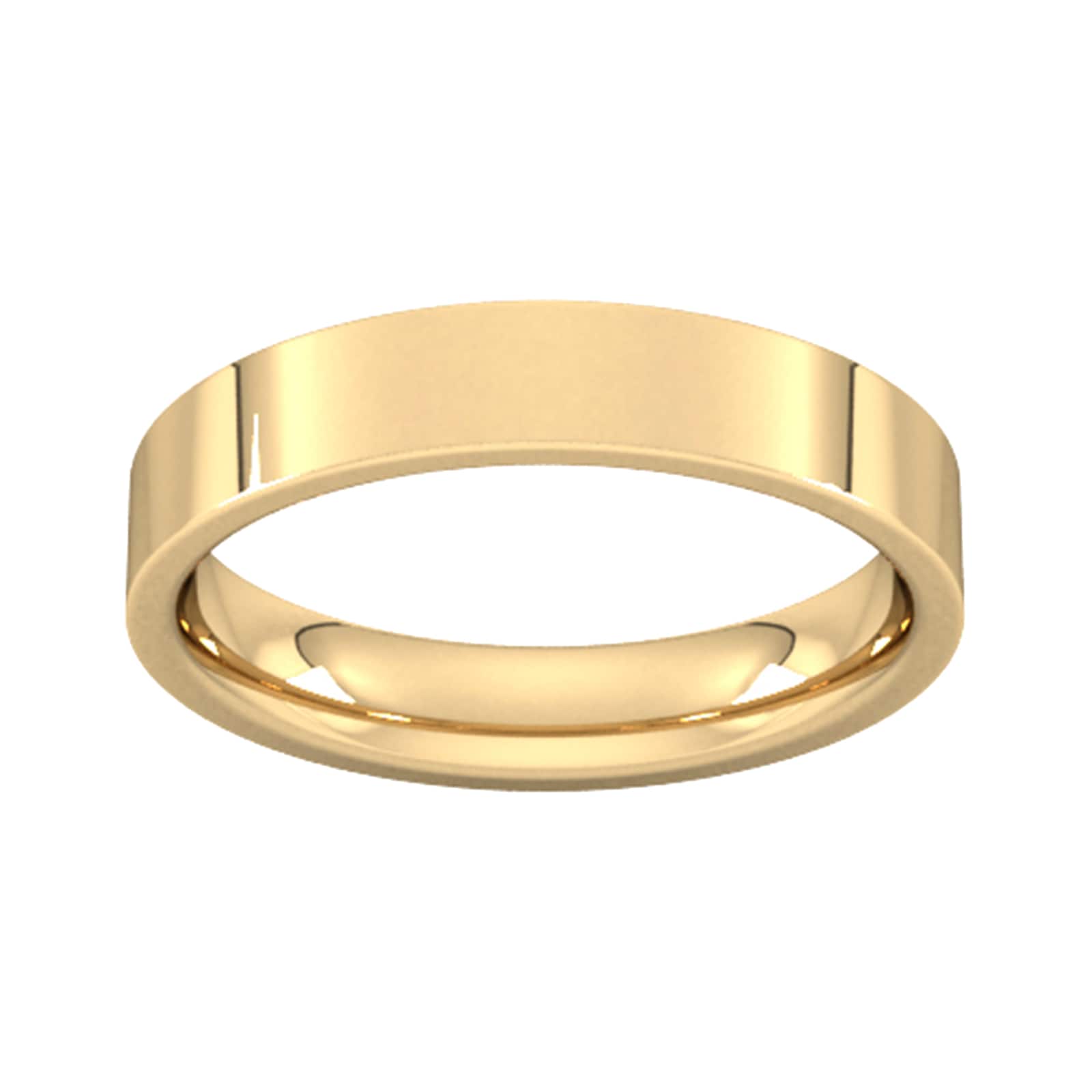 Goldsmiths 4mm Flat Court Heavy Wedding Ring In 9 Carat Yellow Gold