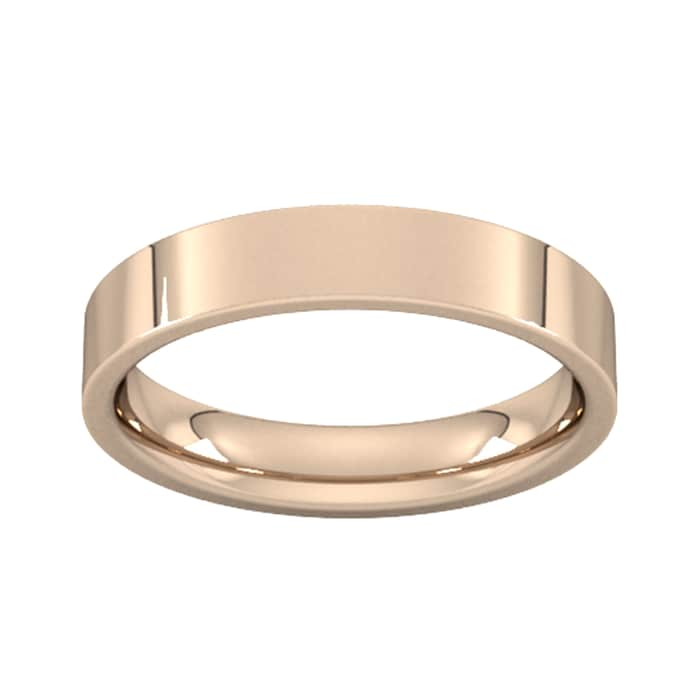 Goldsmiths 4mm Flat Court Heavy Wedding Ring In 9 Carat Rose Gold - Ring Size Q