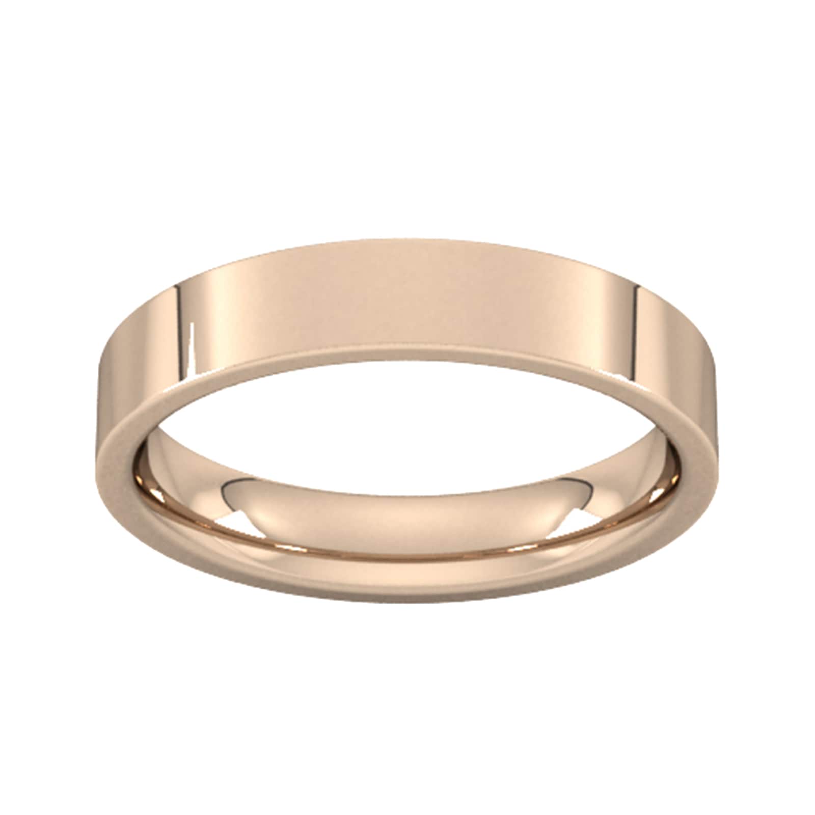 Goldsmiths 4mm Flat Court Heavy Wedding Ring In 9 Carat Rose Gold