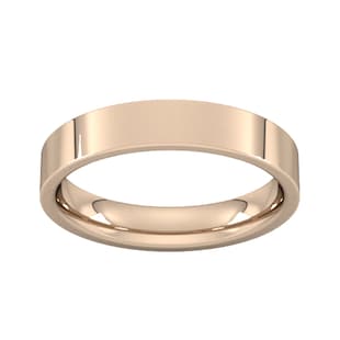 Goldsmiths 4mm Flat Court Heavy Wedding Ring In 9 Carat Rose Gold